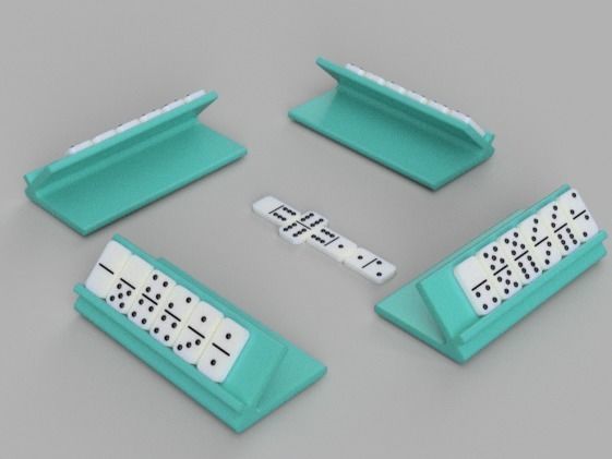 Dominoes plastic dice - fractions of number 3D print model_12