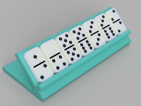 Dominoes plastic dice - fractions of number 3D print model_9