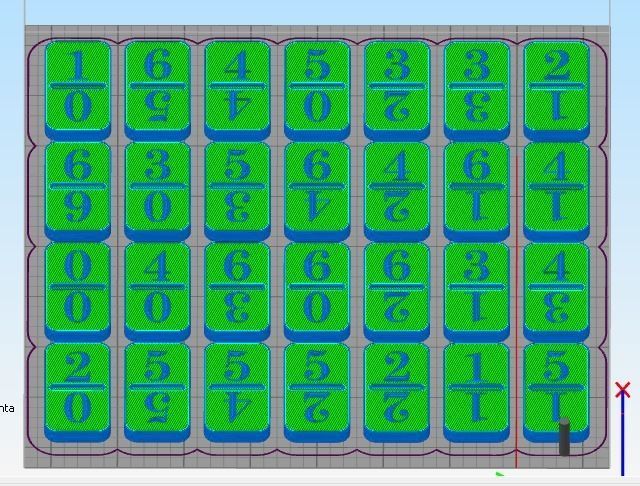 Dominoes plastic dice - fractions of number 3D print model_6
