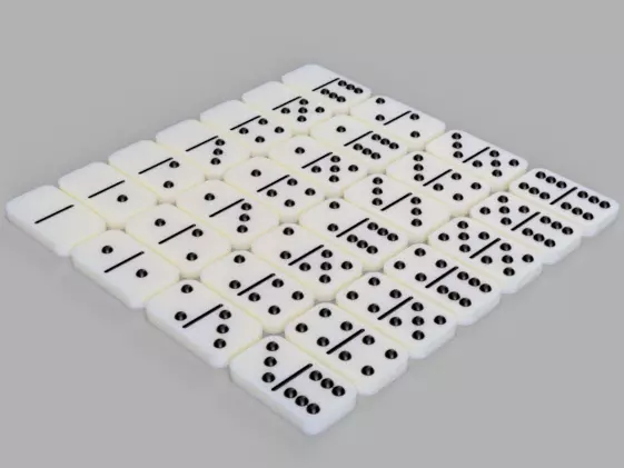Dominoes plastic dice - fractions of number 3D print model_0