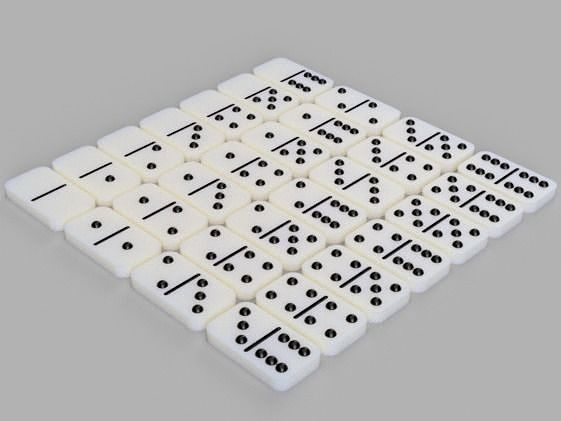 Dominoes plastic dice - fractions of number 3D print model