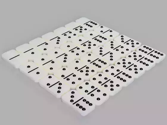 Dominoes plastic dice - fractions of number 3D print model