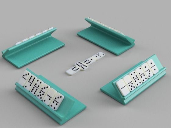 Dominoes plastic dice - fractions of number 3D print model_11