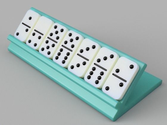 Dominoes plastic dice - fractions of number 3D print model_7