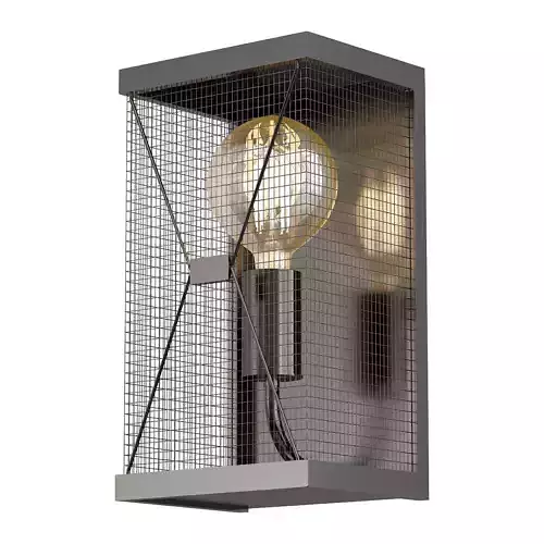 favourite caged wall light with bulb inside