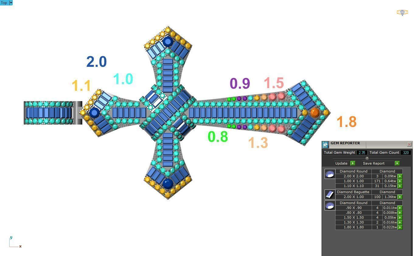 Diamond Cross Pendant 3D print model_6