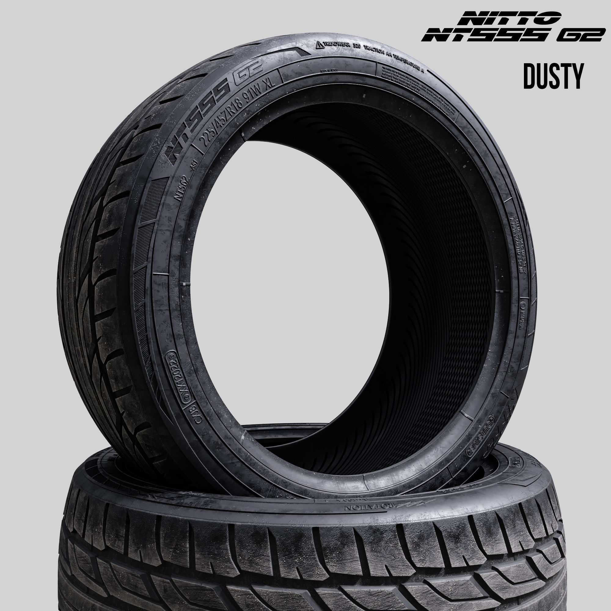 Tire Nitto NT555 G2 3 in 1 3D model_4