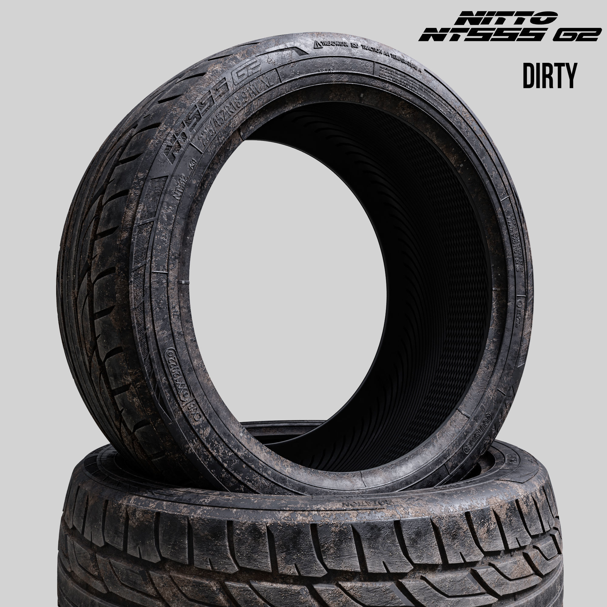 Tire Nitto NT555 G2 3 in 1 3D model_7