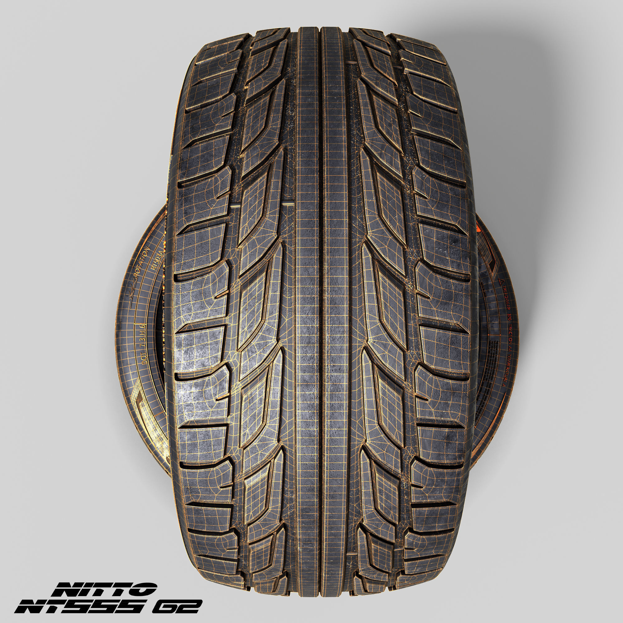 Tire Nitto NT555 G2 3 in 1 3D model_12