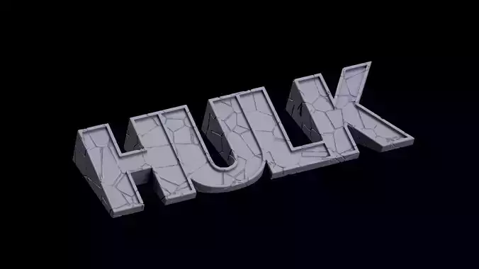 HULK letters in 45 degrees 3D print model