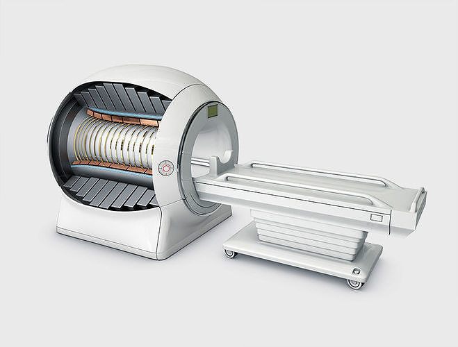 Structure of MRI - Magnetic resonance tomography scan device 3D model