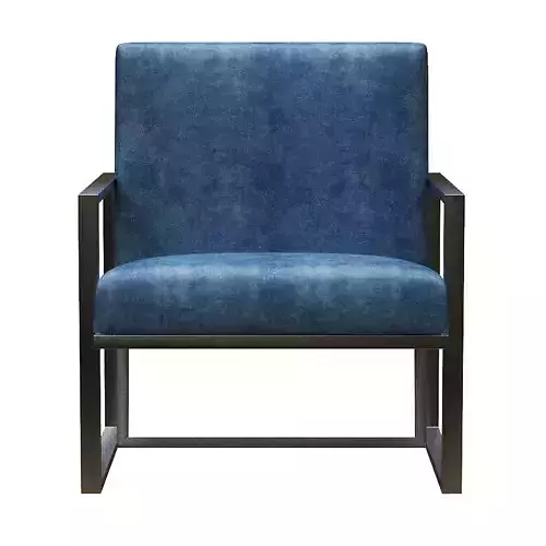 Armchair chair with fabric and metal frame