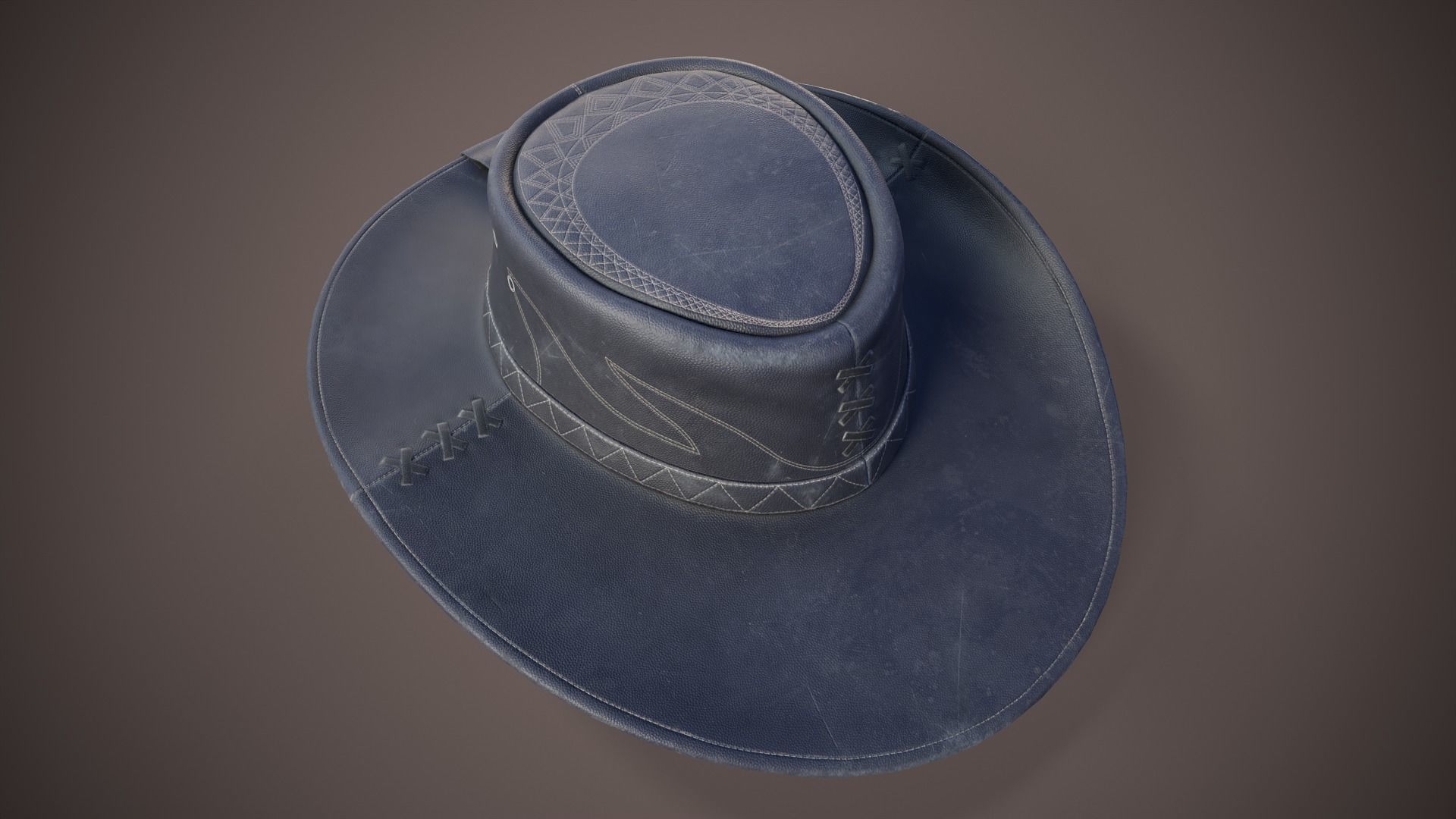 Cowboy Hat Low-poly 3D model_2