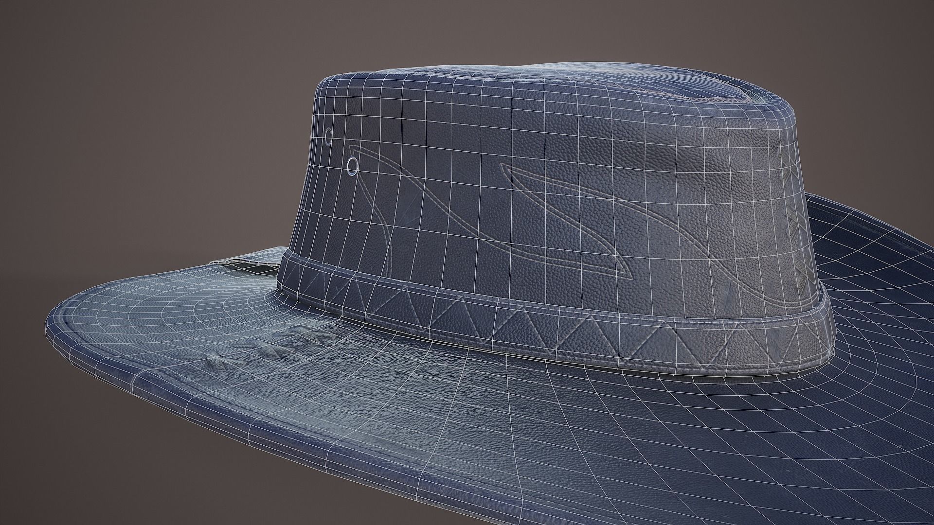 Cowboy Hat Low-poly 3D model_16