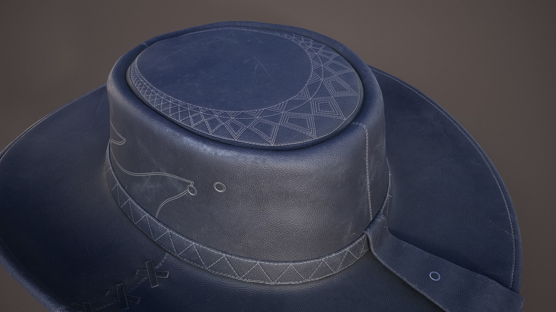 Cowboy Hat Low-poly 3D model_6