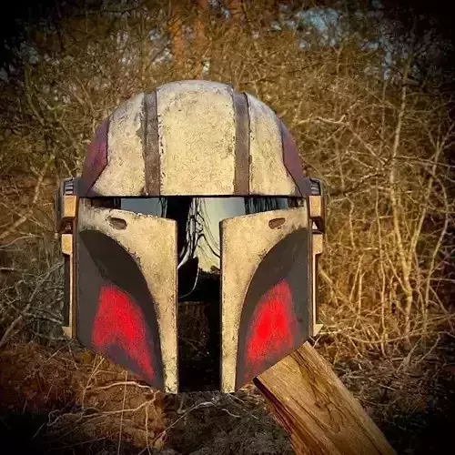Custom Mandalorian Helmet  Life Size Printable 3D Model
