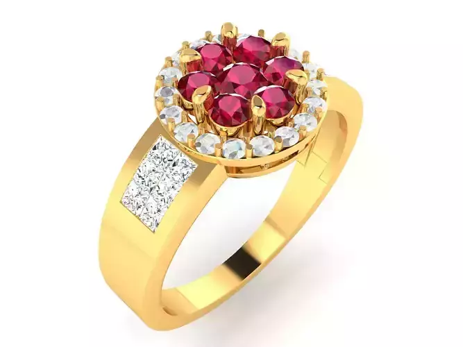 Solitaire Engagement Wedding Ring 3D print model