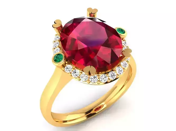 Solitaire Engagement Wedding Oval Ring 3D print model