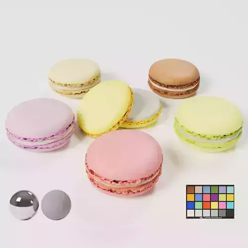 Macarons - 6 Variations 3D model