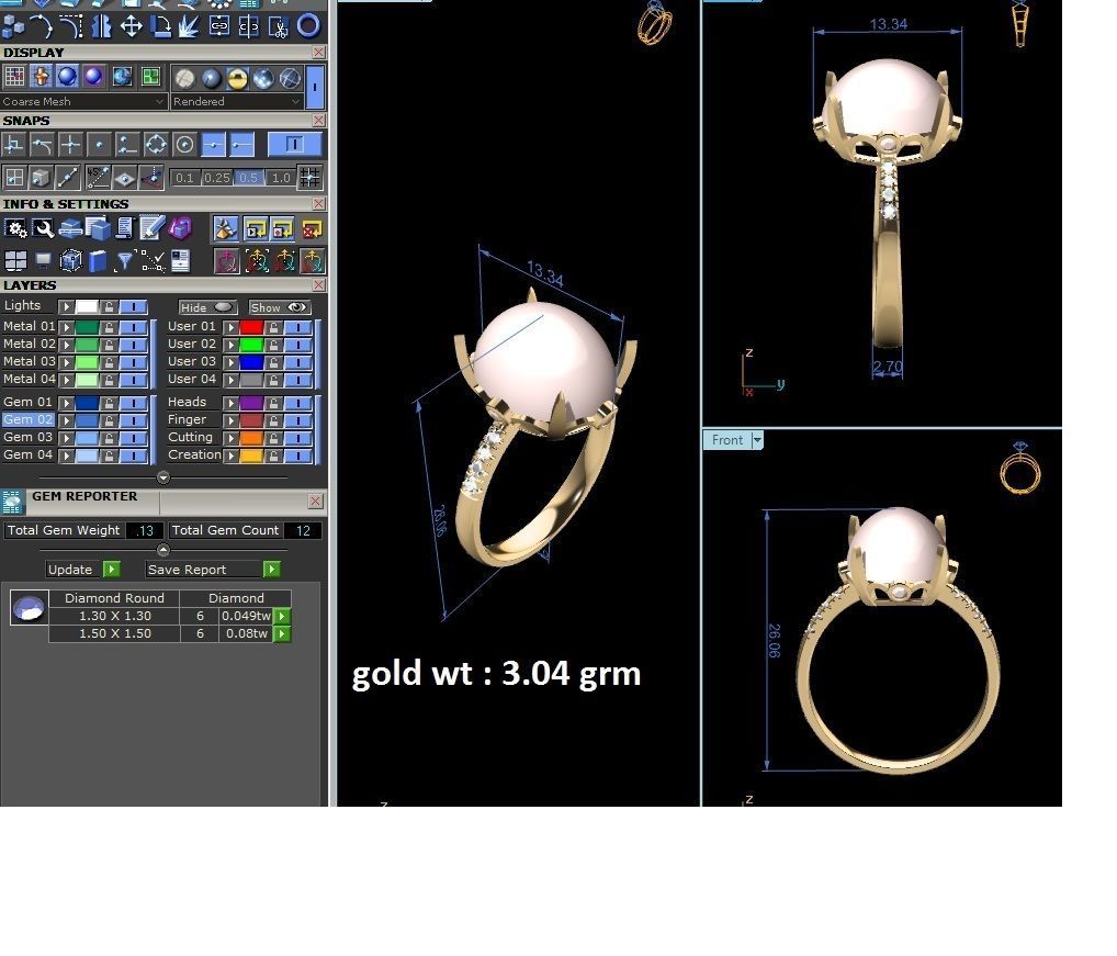 Solitaire Engagement Wedding Opal Stone  Ring 3D print model_5
