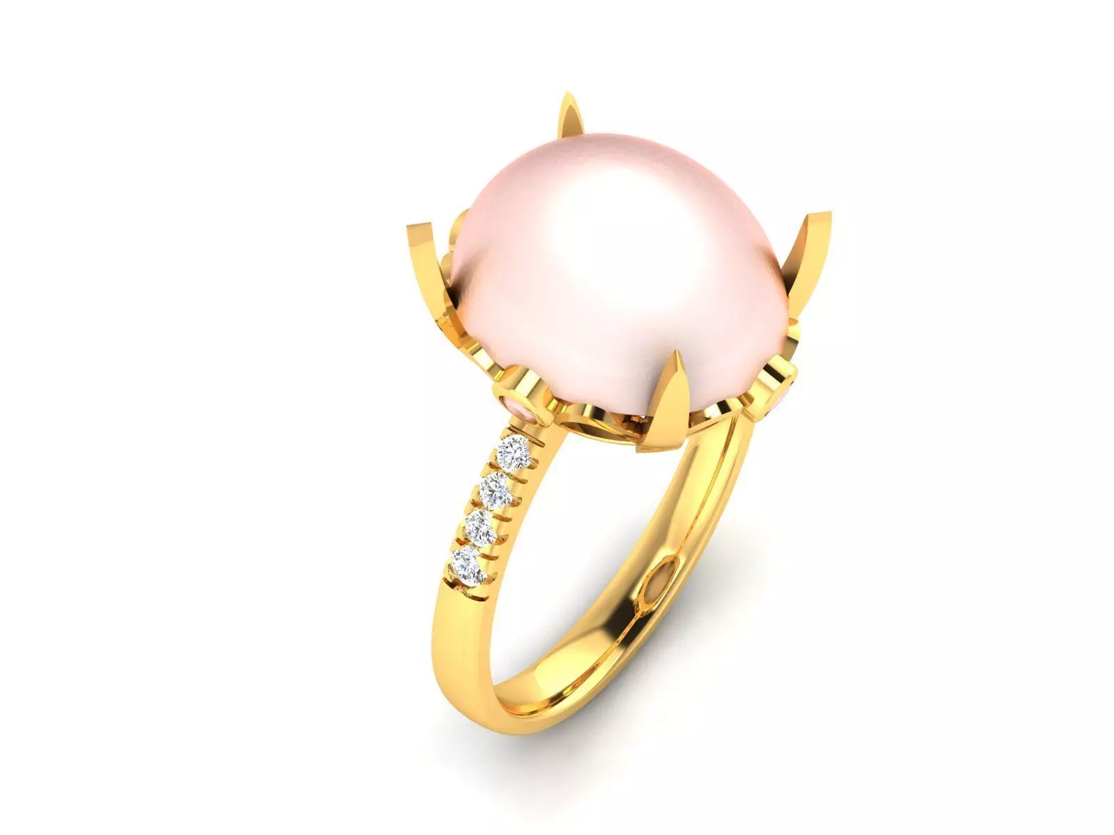 Solitaire Engagement Wedding Opal Stone  Ring 3D print model_0