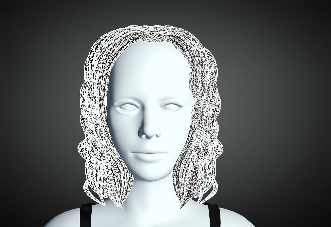3D Hair style for Female 61 3D model 3D print model_4