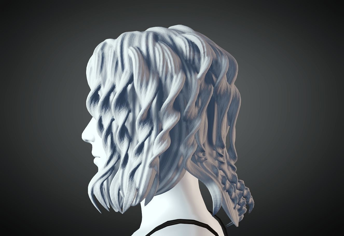 3D Hair style for Female 61 3D model 3D print model_1