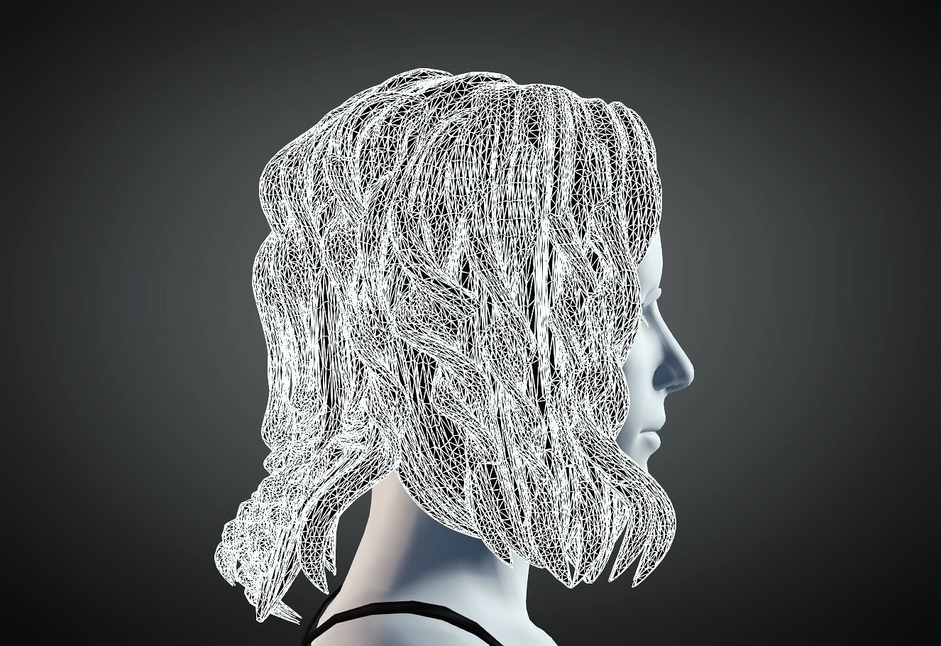 3D Hair style for Female 61 3D model 3D print model_6