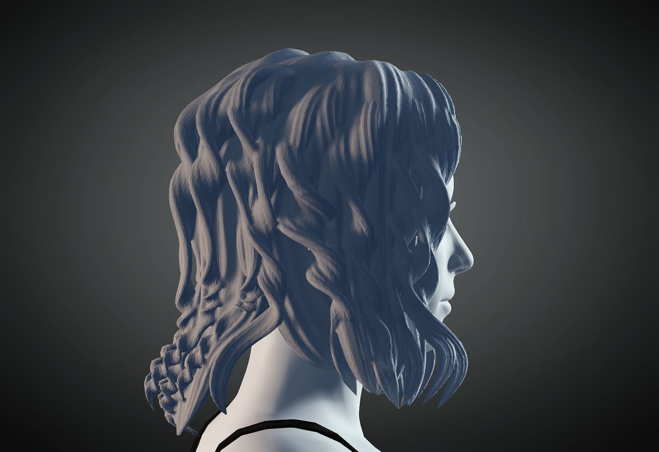3D Hair style for Female 61 3D model 3D print model_2