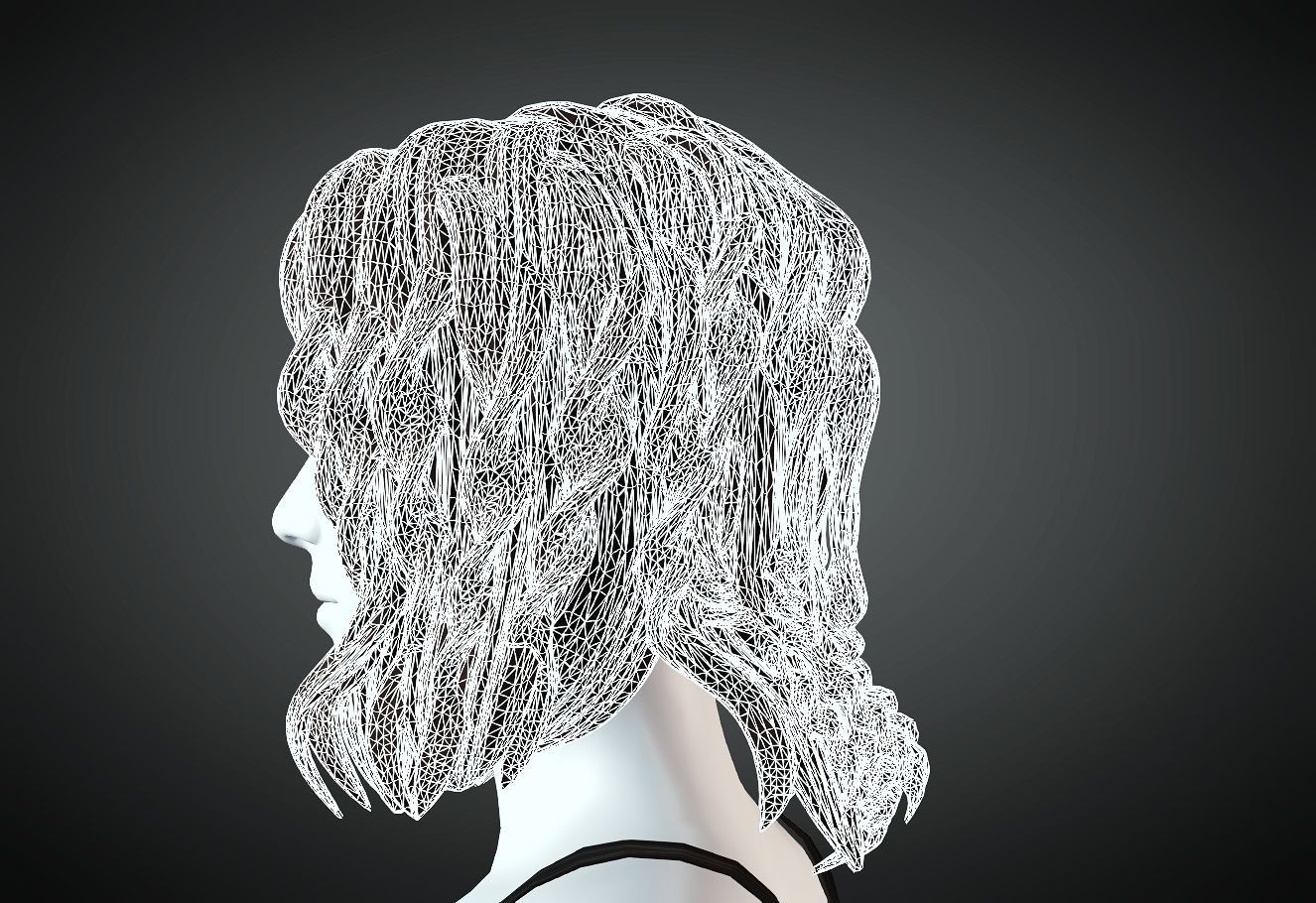 3D Hair style for Female 61 3D model 3D print model_5