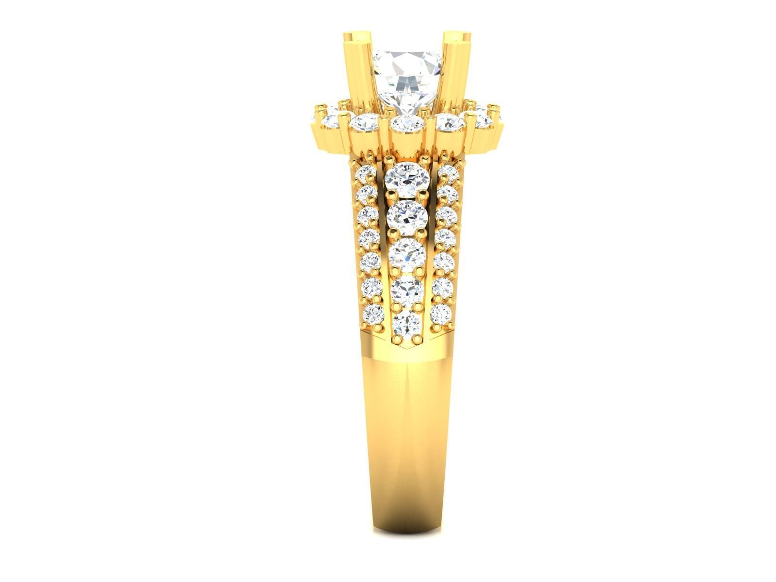 Solitaire Engagement Wedding Ring 3D print model_3