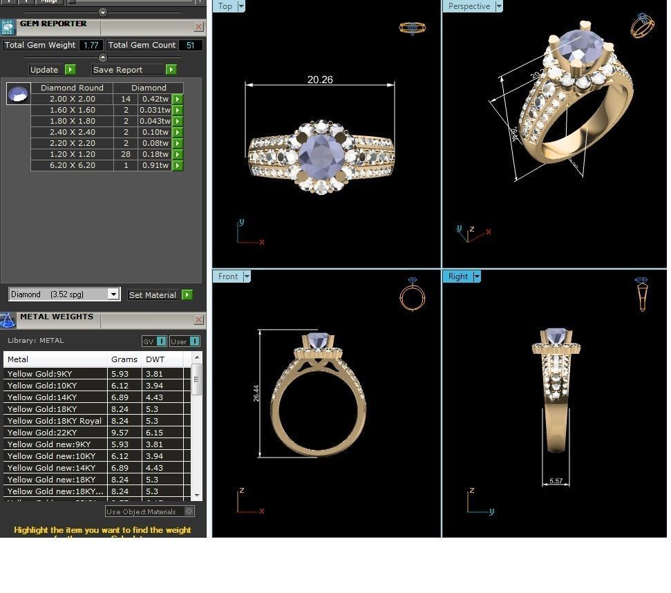 Solitaire Engagement Wedding Ring 3D print model_7