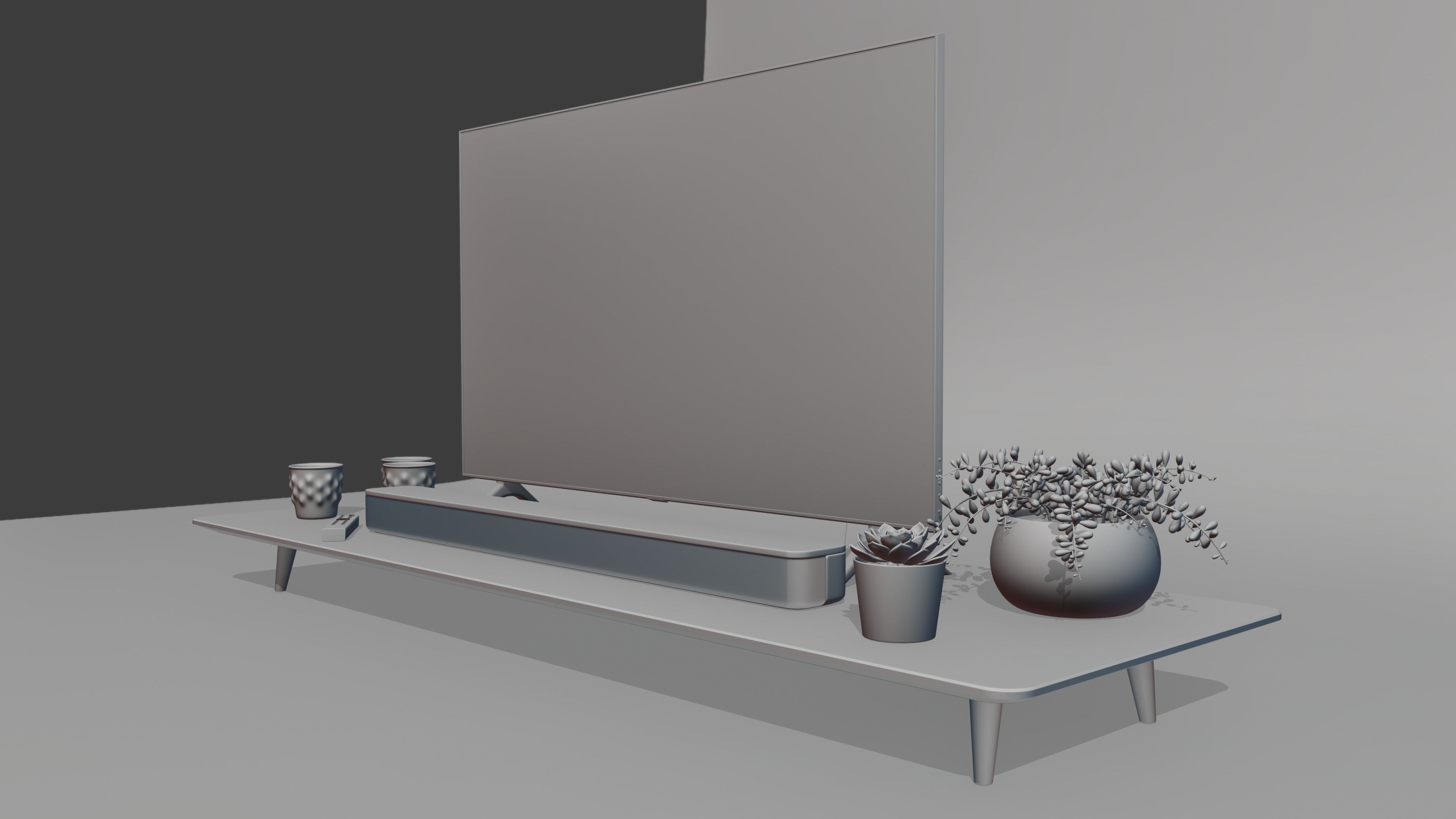 Lowboard - easY  Low-poly 3D model_4