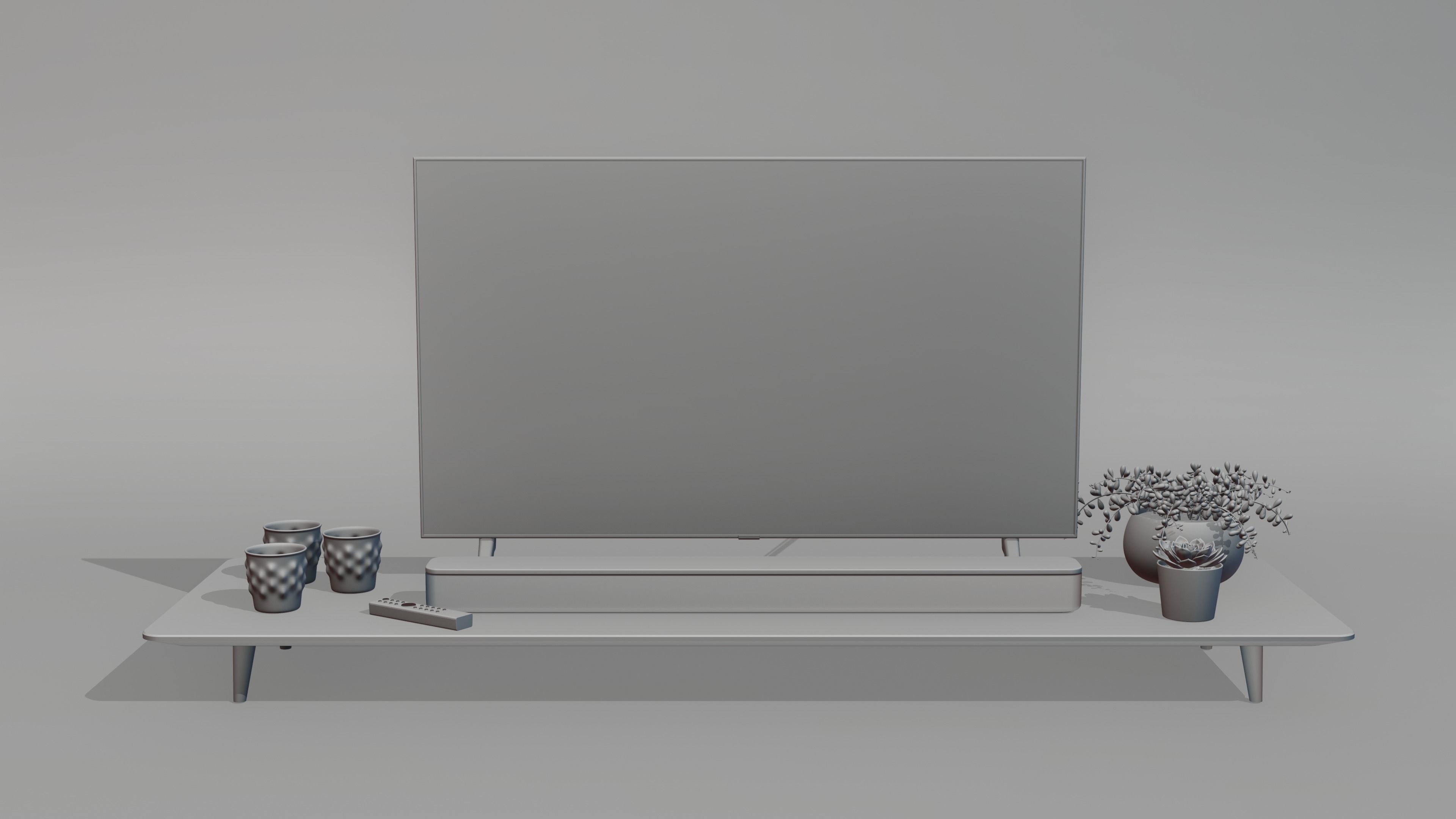 Lowboard - easY  Low-poly 3D model_3