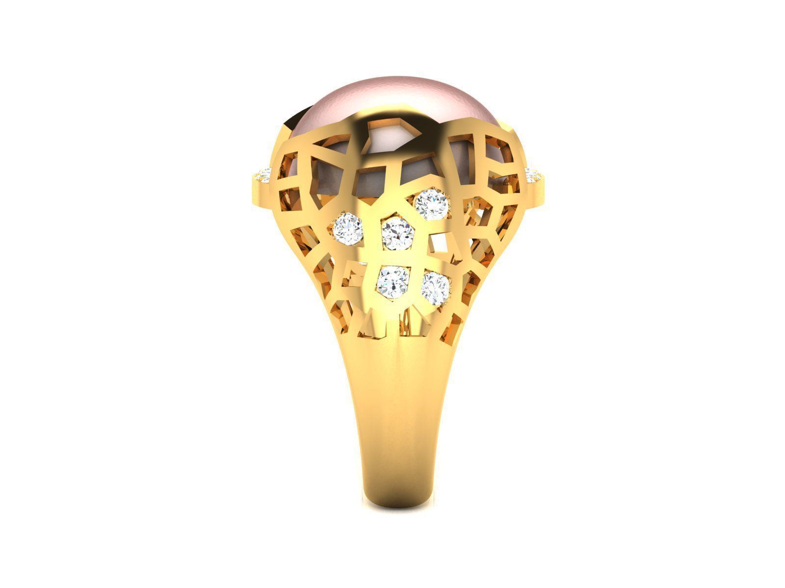Solitaire Engagement Wedding Opal Stone  Ring 3D print model_12