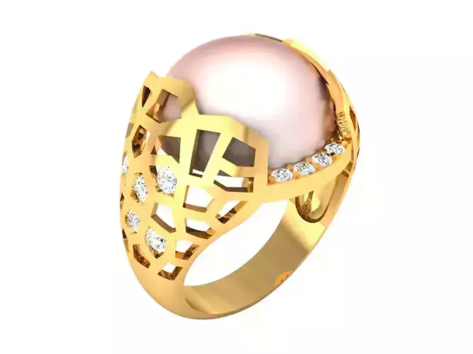 Solitaire Engagement Wedding Opal Stone  Ring 3D print model