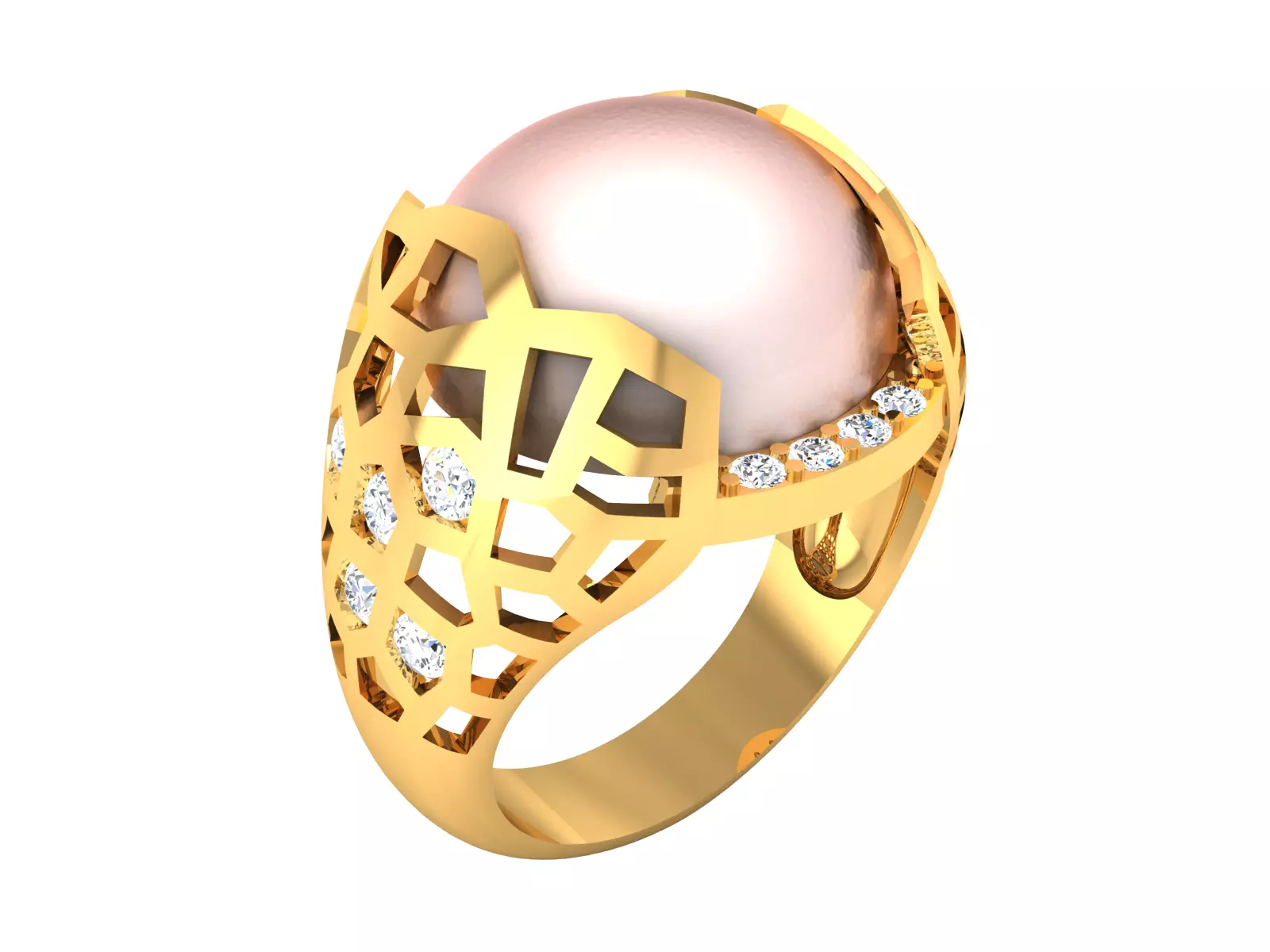 Solitaire Engagement Wedding Opal Stone  Ring 3D print model_0