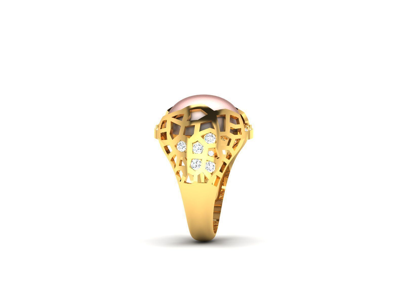 Solitaire Engagement Wedding Opal Stone  Ring 3D print model_6