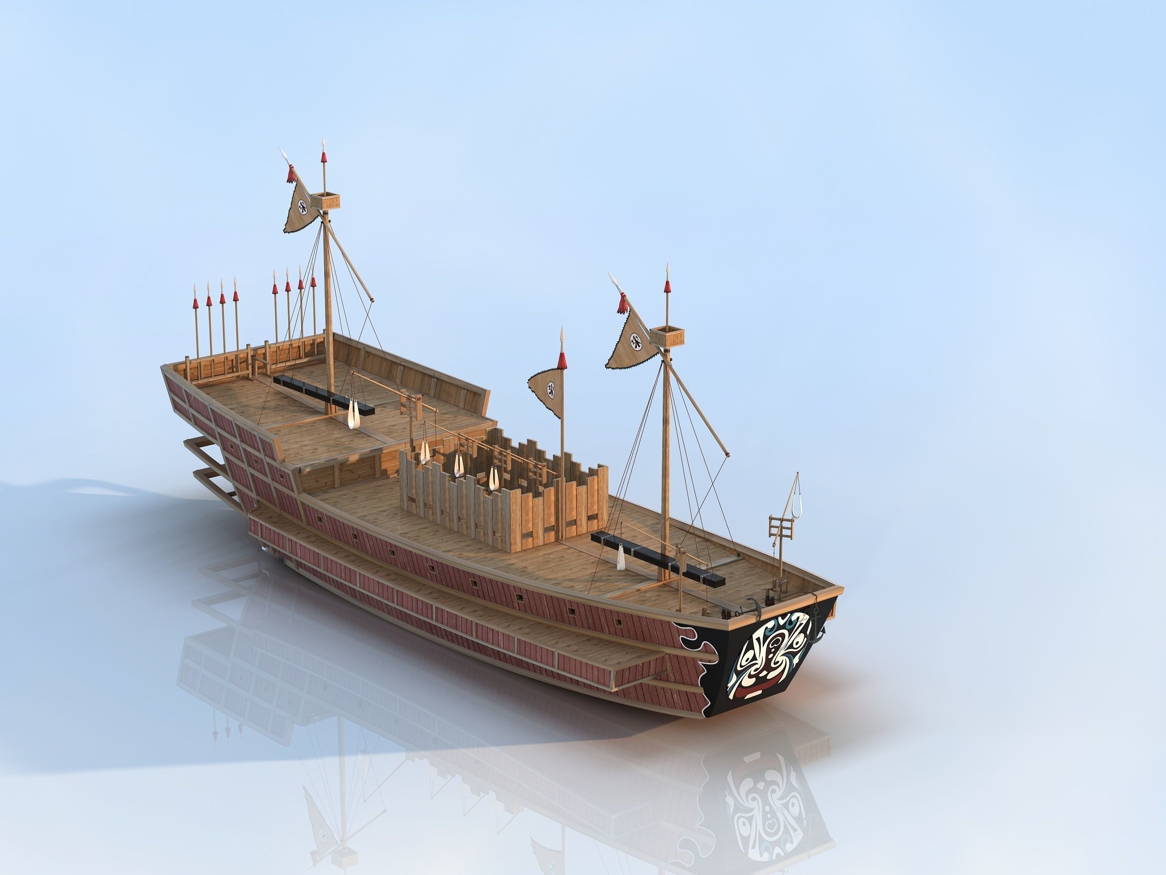 Warships of the Southern Song Dynasty 3D model_8