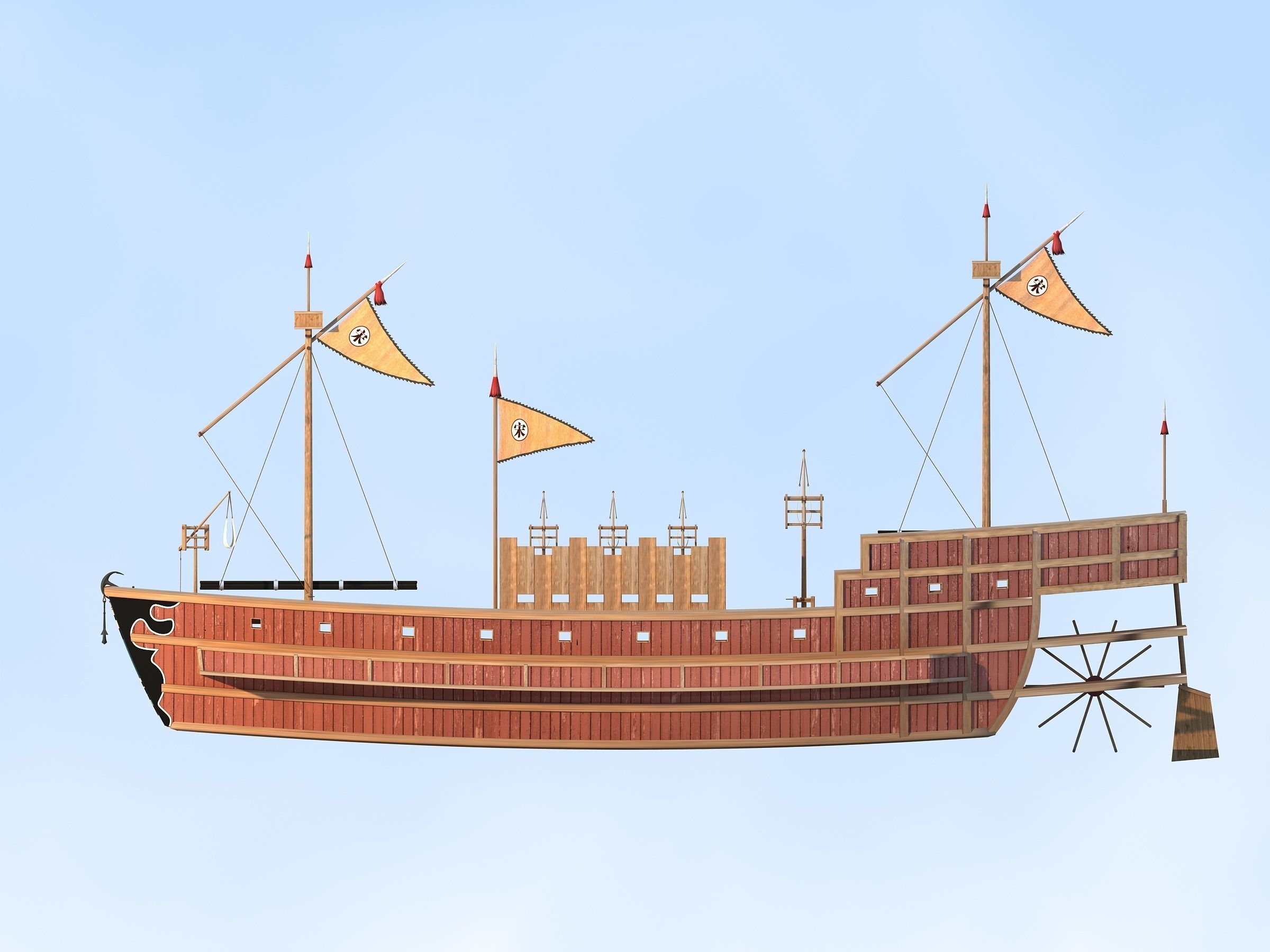 Warships of the Southern Song Dynasty 3D model_7