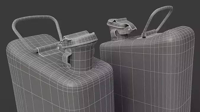 Canister two rusty cans Low-poly 3D model 6