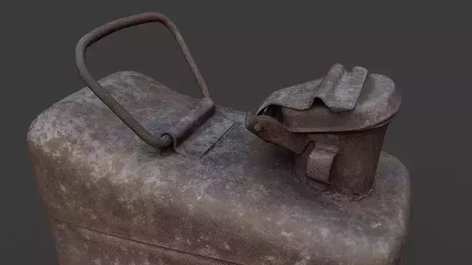 Canister two rusty cans Low-poly 3D model 3