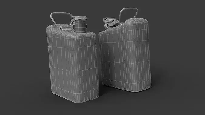 Canister two rusty cans Low-poly 3D model 5