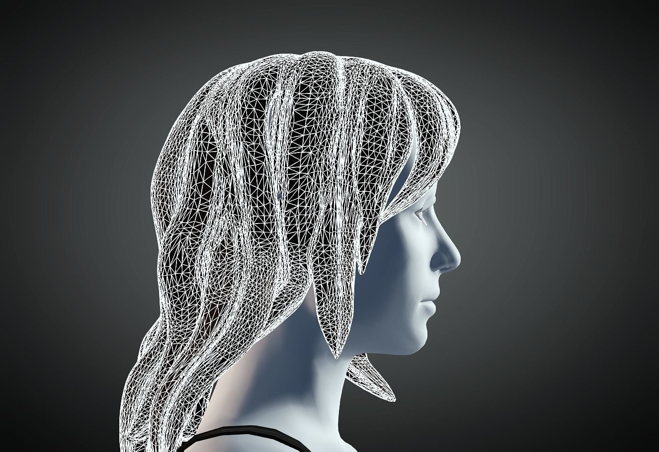 3D Hair style for Female 69 3D model 3D print model_6