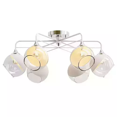 miram-a1521pl-6wh ceiling light with six glass globes