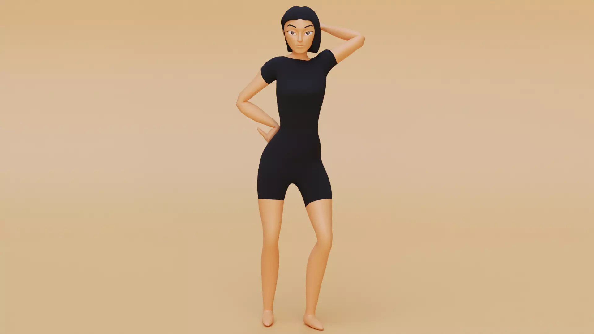 Female Body Rigged Low-poly 3D model_0