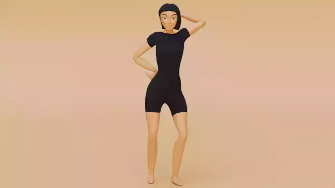 Female Body Rigged Low-poly 3D model