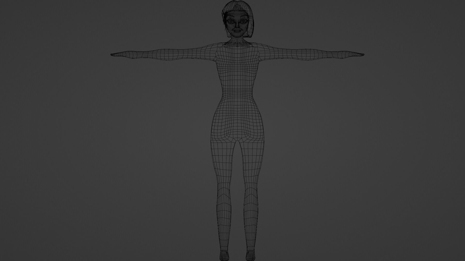 Female Body Rigged Low-poly 3D model_7
