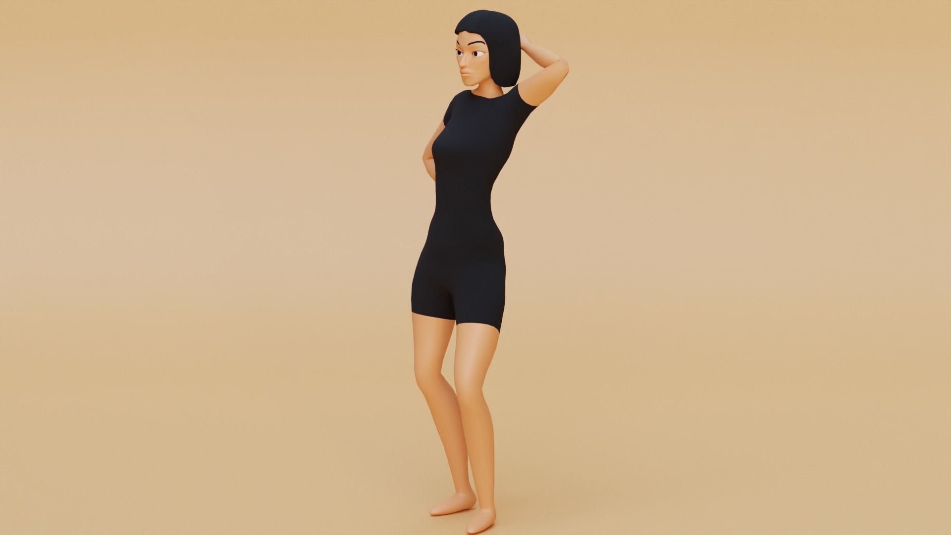 Female Body Rigged Low-poly 3D model_1