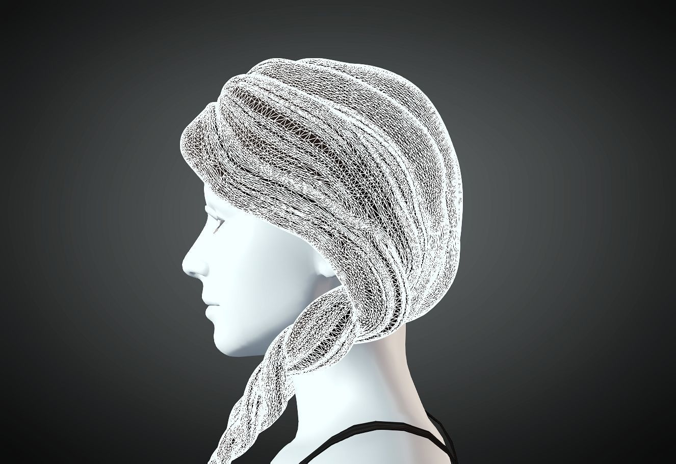 3D Hair style for Female 73 3D model 3D print model_5